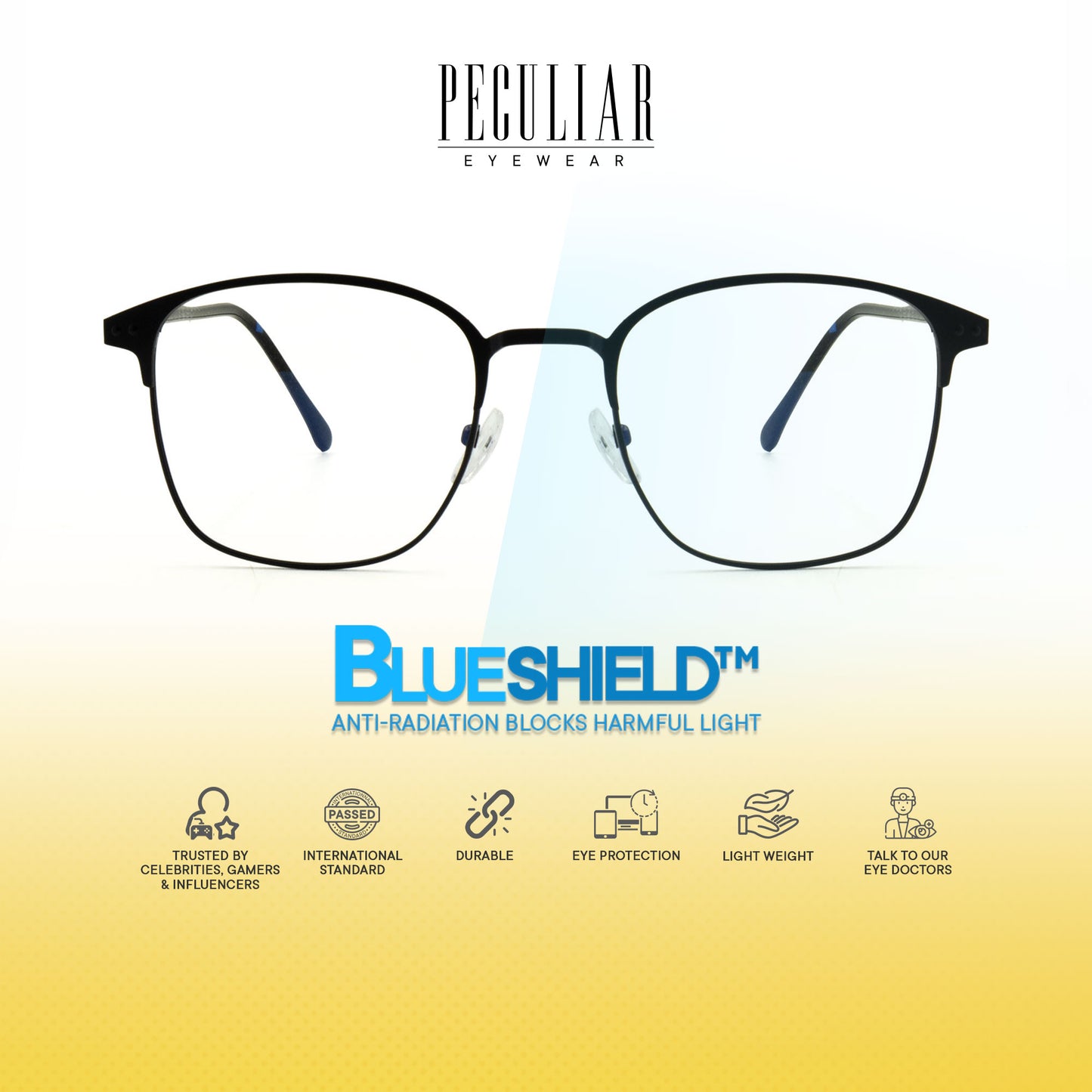 Haru Square Metal Frame Photochromic TransitionPro