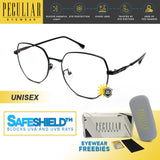 Peculiar KAI Deco Metallic Frame Anti Radiation Glasses UV400 for Men and Women