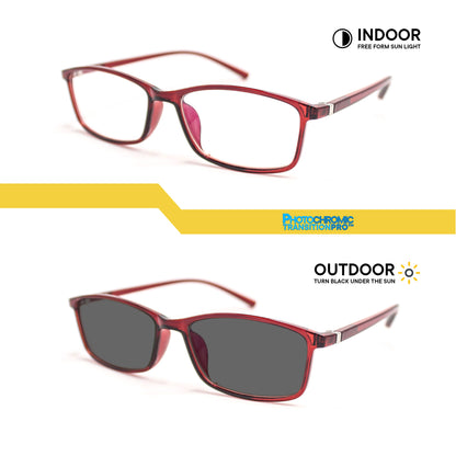 Peculiar Maxx Rectangle Acetate Sunglass Anti Rad Eyeglass Replaceable Lens Frames PhotoChromic TransitionPro Polarized UV400 Lens Photochromic TAC Lens for Men and Women