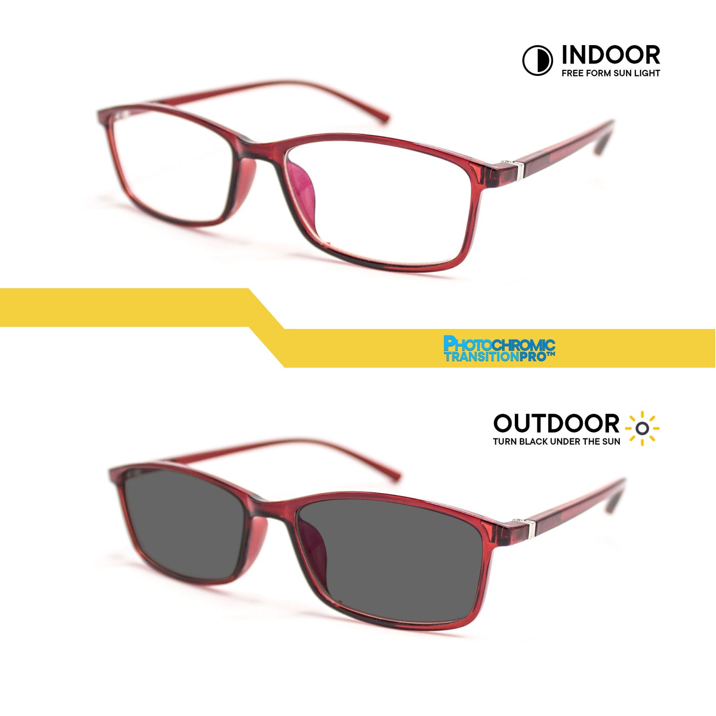 Peculiar Maxx Rectangle Acetate Sunglass Anti Rad Eyeglass Replaceable Lens Frames PhotoChromic TransitionPro Polarized UV400 Lens Photochromic TAC Lens for Men and Women