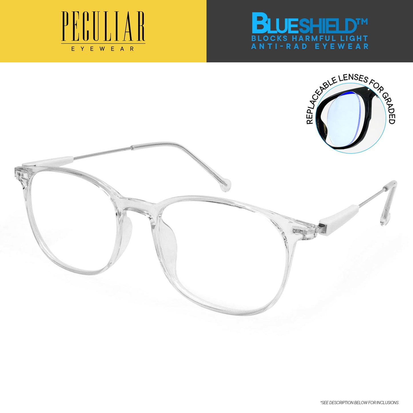 Peculiar SAINT CELEST Square FLEX TR90 Frame Anti Radiation Glasses UV400