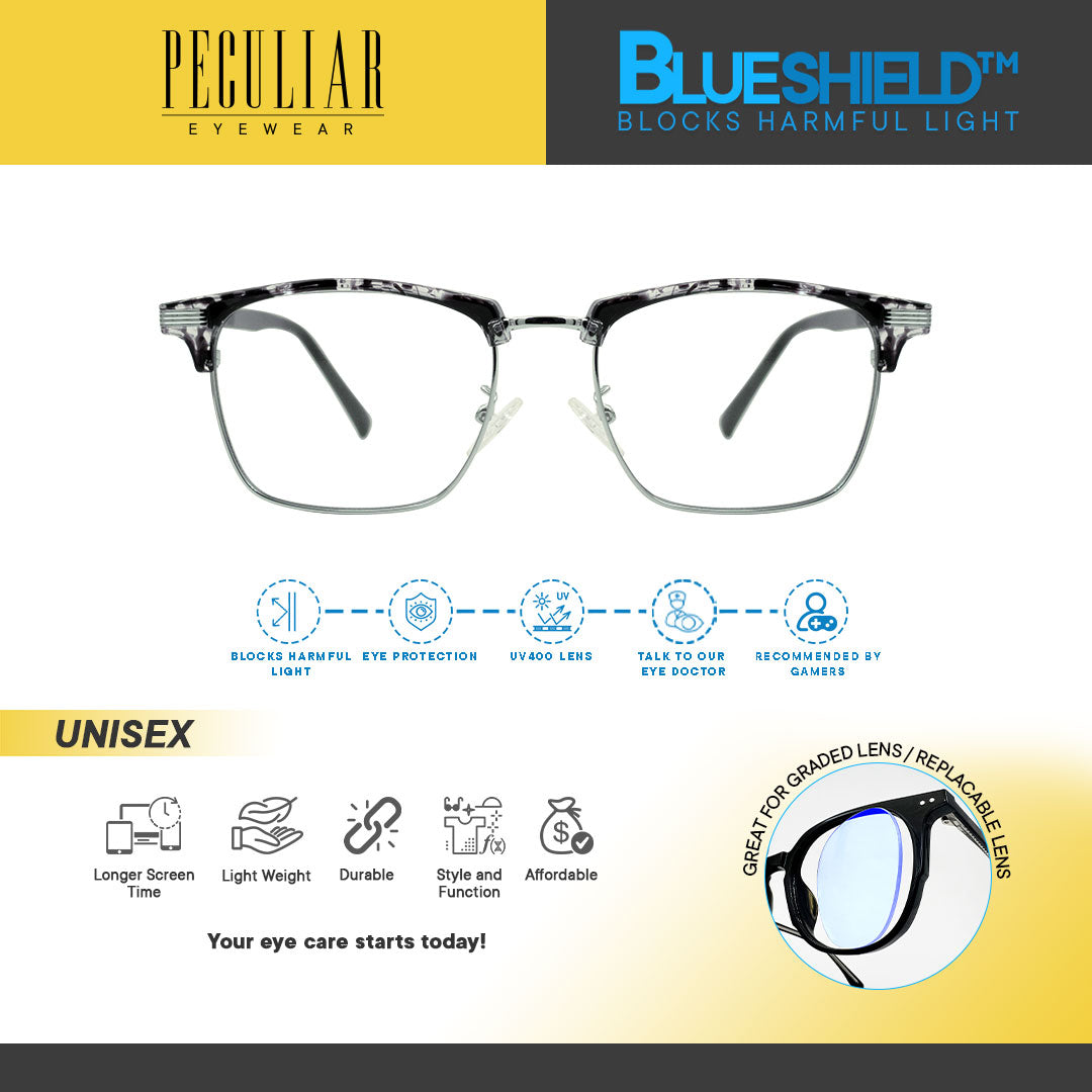 Peculiar Eyewear APEX Square Anti Radiation Sunglasses Replaceable Lenses for Men and Women