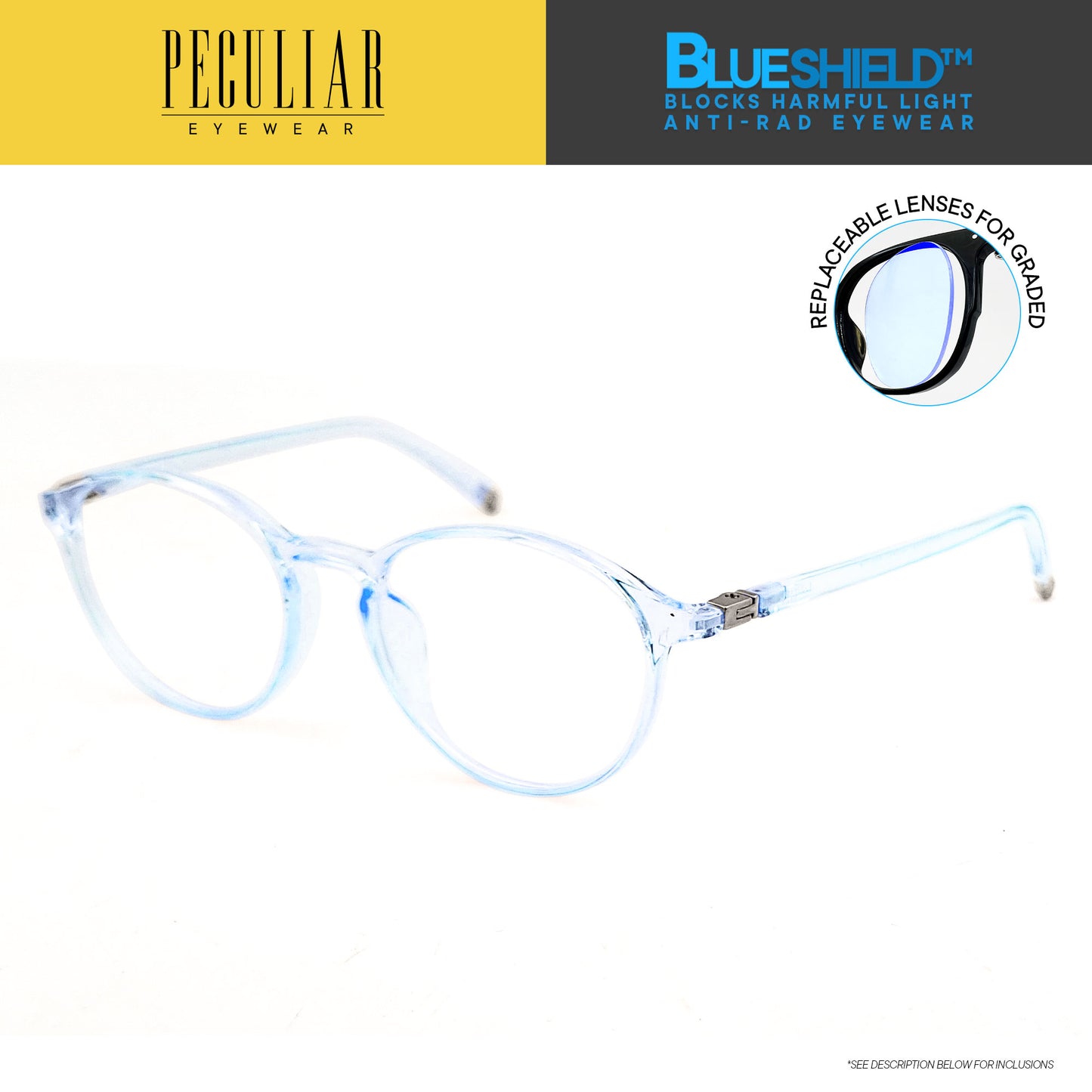 Peculiar NEON Round FLEX TR90 Frame Anti Radiation Glasses UV400