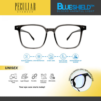 Peculiar Eyewear QUINN Square Anti Radiation Sunglasses Replaceable Lenses for Men and Women
