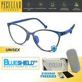 Peculiar AIDEN Kids Cat Eye FLEX TR90 Rubberized Frame Anti Radiation Glasses UV400
