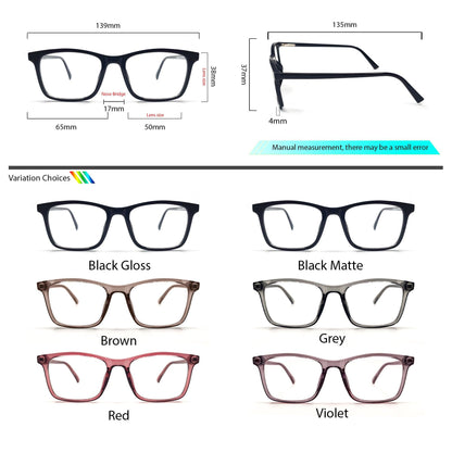 Peculiar Onyx Square Anti Radiation Glasses Anti Radiation Eyeglass for Woman Men Replaceable Lens