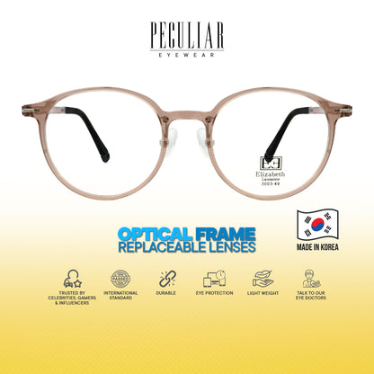 Peculiar Jia Round Korean BIO-Plastic Super Flex Computer Anti-Radiation Replaceable Lens Eyeglasses