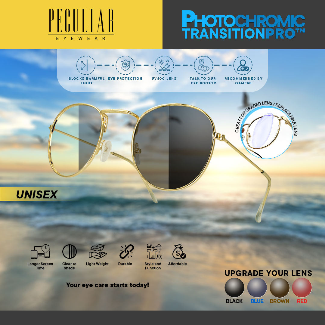 Peculiar LOUISE Round Stainless Steel Frame Anti Radiation Glasses UV400 (SMALL FRAME)