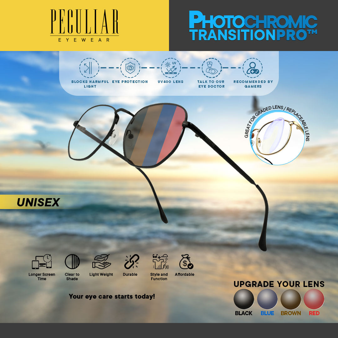 Peculiar ANGEL Deco Square Alloy (3x Metal Plating) Peculiar Photochromic TransitionPRO Lens