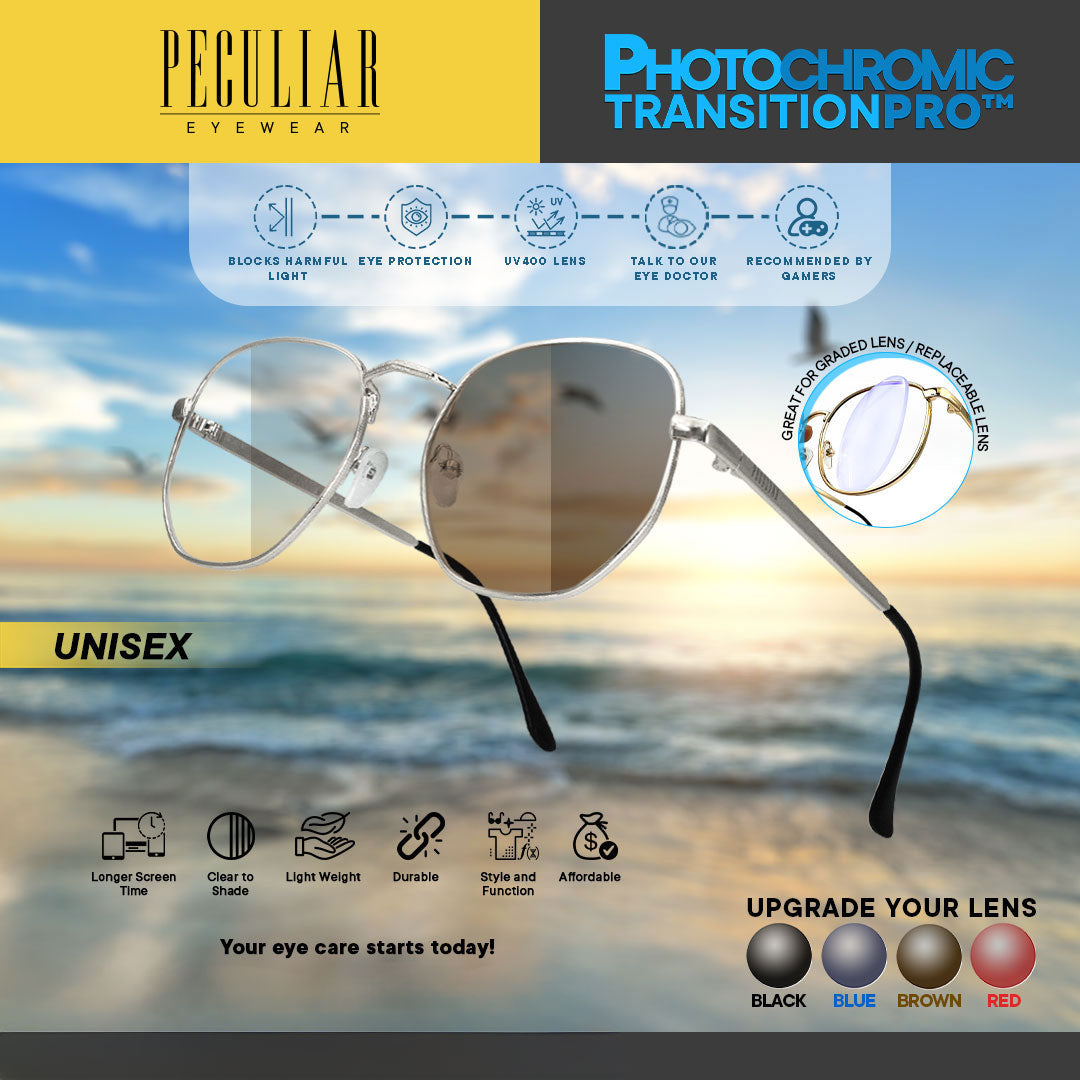 Peculiar ANGEL Deco Square Alloy (3x Metal Plating) Peculiar Photochromic TransitionPRO Lens