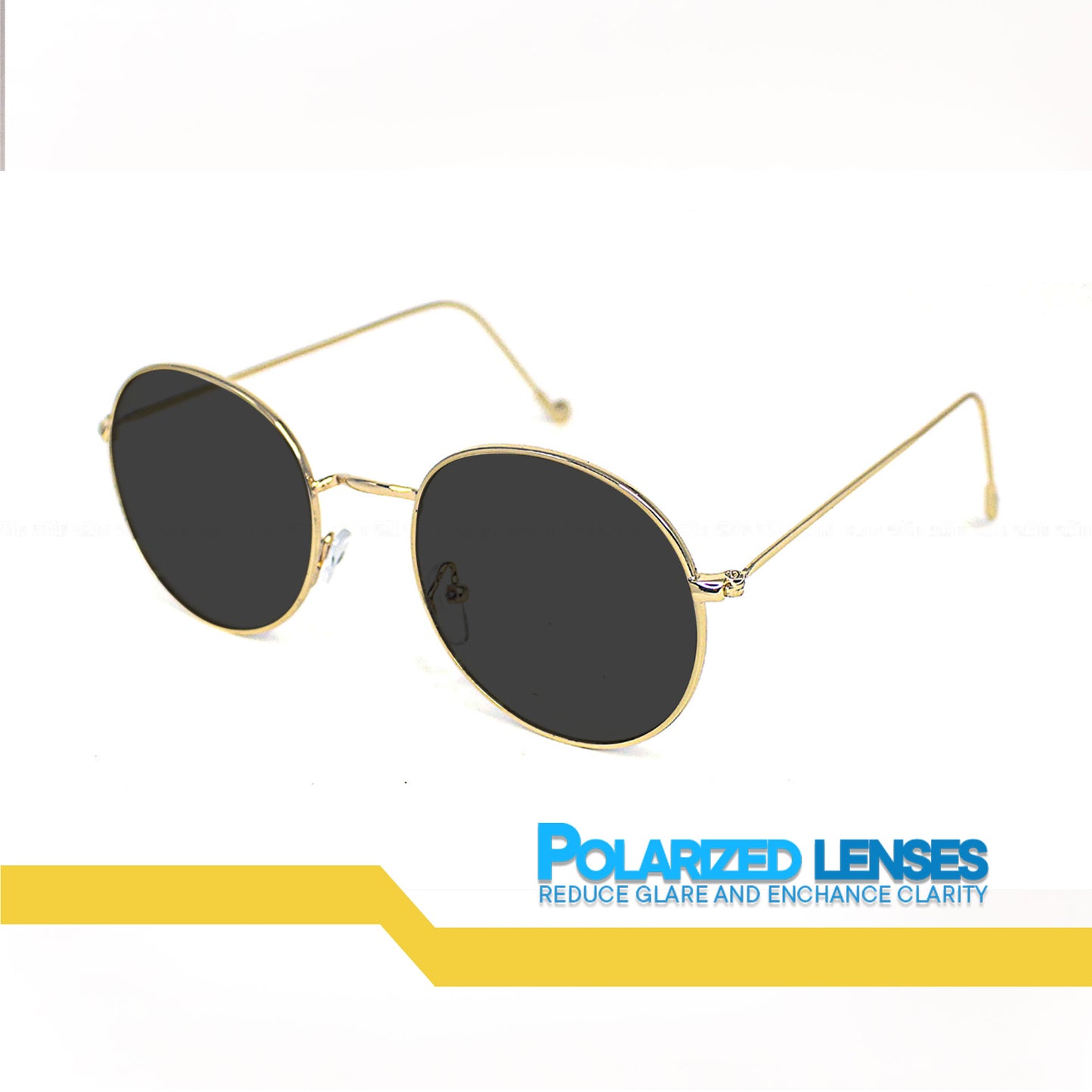 Peculiar Erin Round Metal Black Lens Sunglass Polarized Anti Rad Eyeglass Replaceable Lens Frames PhotoChromic TransitionPro  UV400 Lens Photochromic TAC Lens for Men and Women