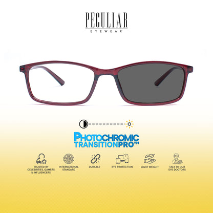 Peculiar Maxx Rectangle Acetate Sunglass Anti Rad Eyeglass Replaceable Lens Frames PhotoChromic TransitionPro Polarized UV400 Lens Photochromic TAC Lens for Men and Women
