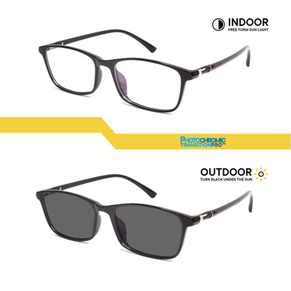 Peculiar Sean Rectangle Acetate Sunglass Anti Rad Eyeglass Replaceable Lens Frames PhotoChromic TransitionPro Polarized UV400 Lens Photochromic TAC Lens for Men and Women