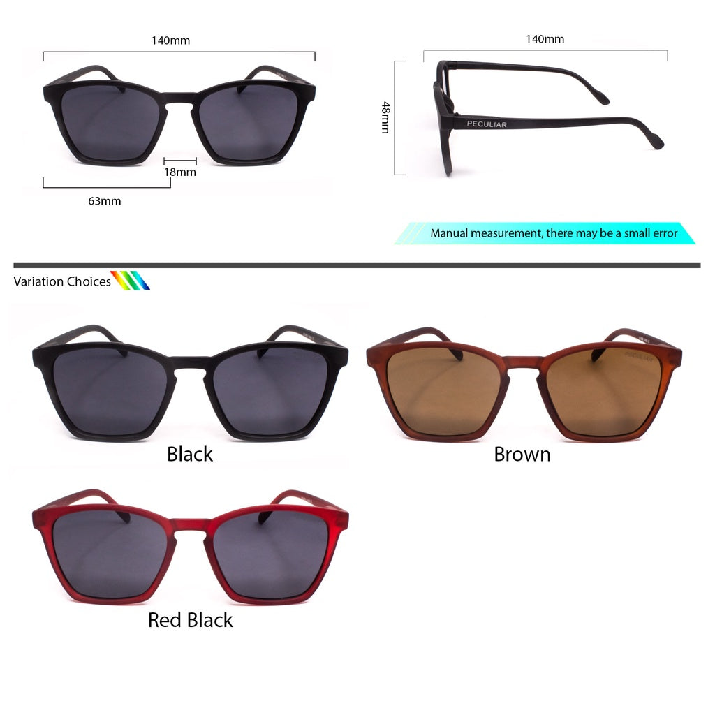 Peculiar Eyewear Fort Classic Square with Spring Hinges Sunglasses For Men and Women