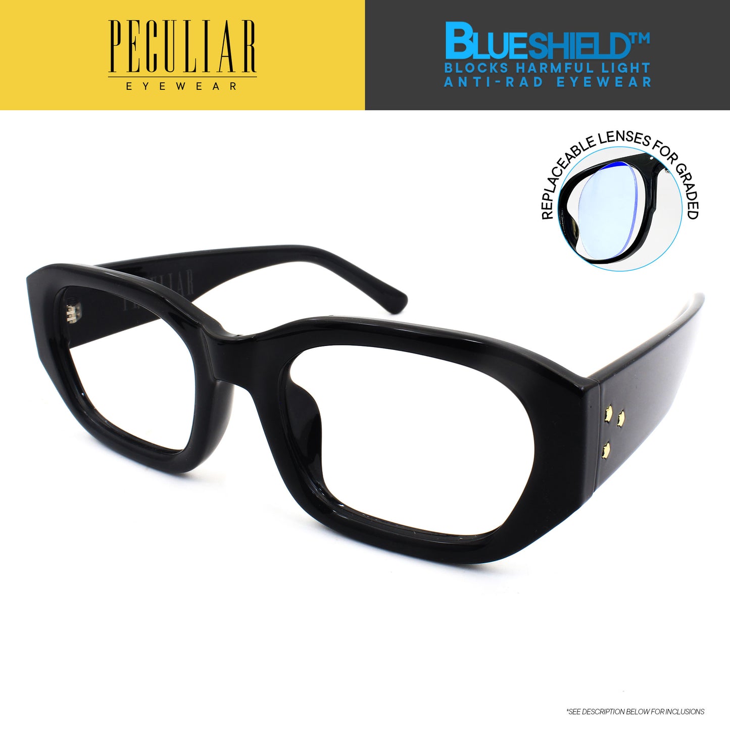 Peculiar Eyewear RIRI Oval Anti Radiation Sunglasses Replaceable Lenses for Men and Women