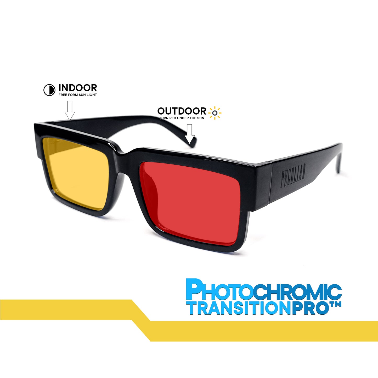 Peculiar Uno Square Acetate Sunglass Anti Rad Eyeglass Replaceable Lens Frames PhotoChromic TransitionPro Polarized UV400 Lens Photochromic TAC Lens for Men and Women