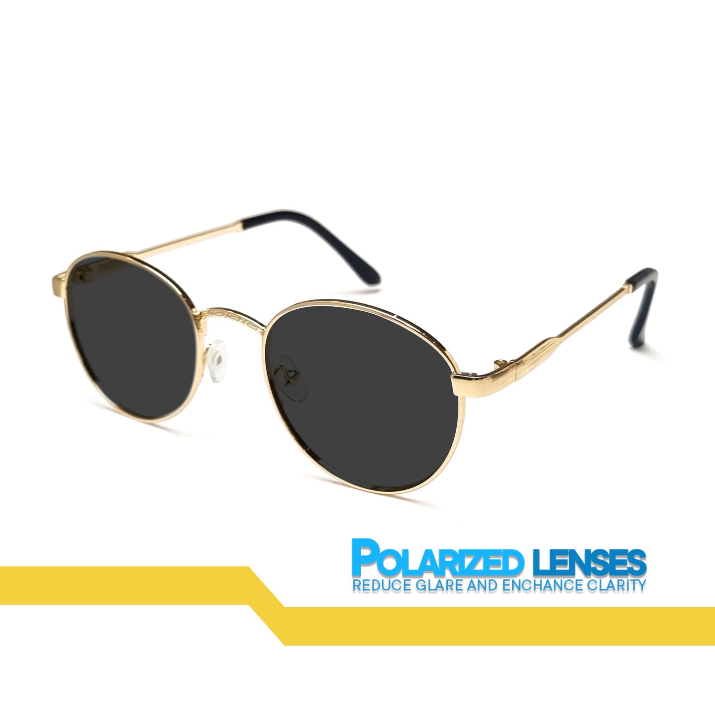 Peculiar Alex Round Metal Black Lens Sunglass Polarized Anti Rad Eyeglass Replaceable Lens Frames PhotoChromic TransitionPro  UV400 Lens Photochromic TAC Lens for Men and Women