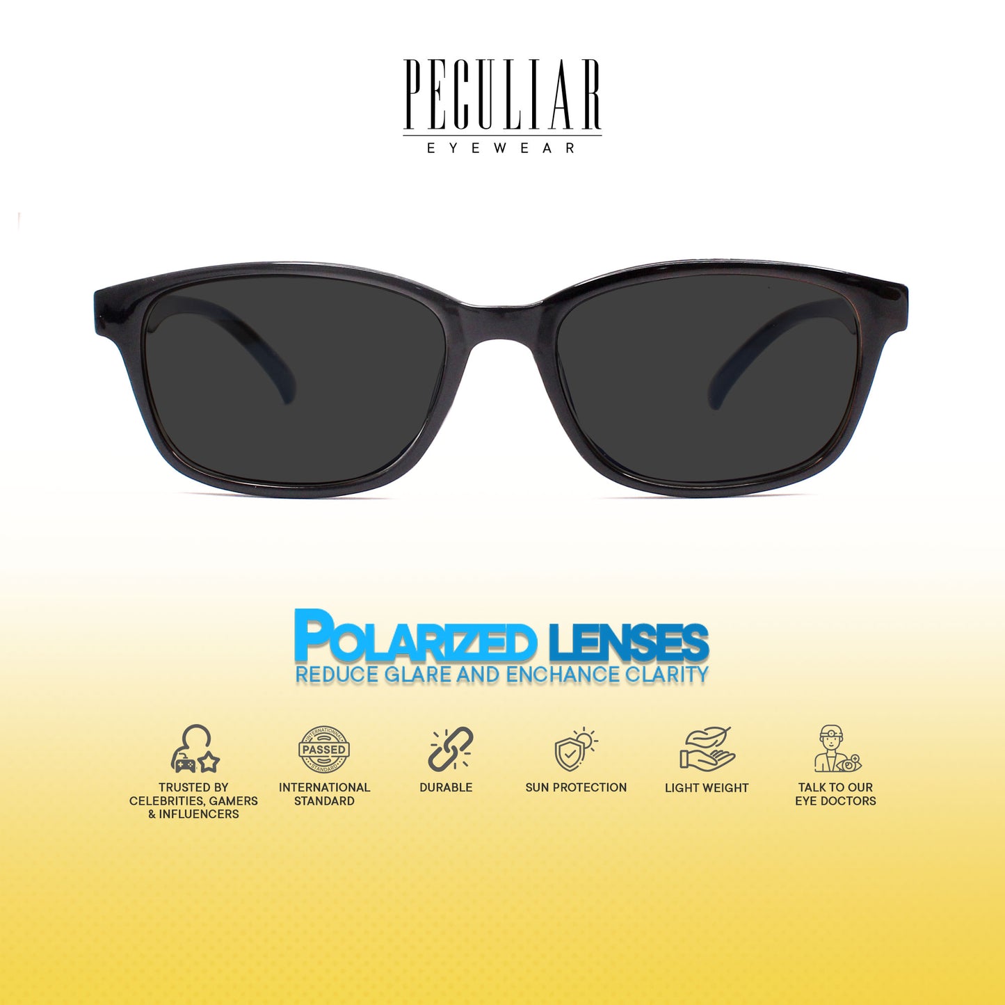 Peculiar Xander Rectangle Acetate Sunglass Anti Rad Eyeglass Replaceable Lens Frames PhotoChromic TransitionPro Polarized UV400 Lens Photochromic TAC Lens for Men and Women