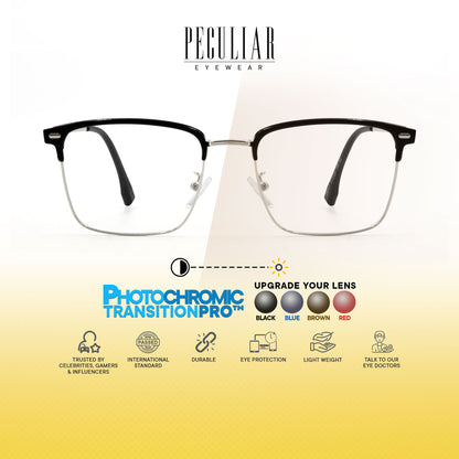 Haraku Square Metal Frame Photochromic TransitionPro