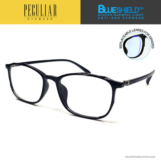 Peculiar DEL Rectangle FLEX TR90 Frame Anti Radiation Glasses UV400