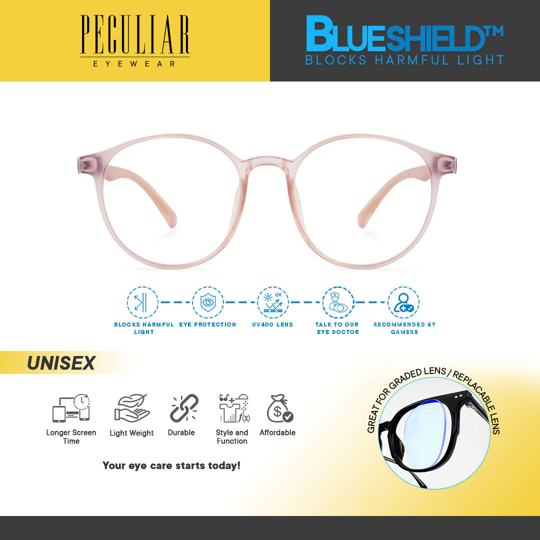 Peculiar GLEN Round FLEX TR90 Frame Anti Radiation Glasses UV400