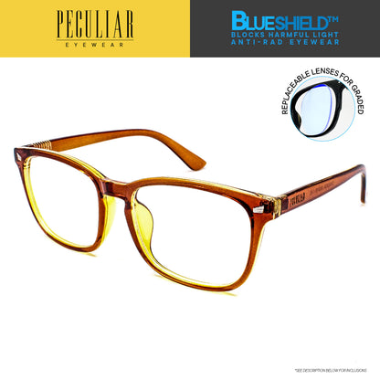 Ces Style LOURDES x Peculiar Square Polycarbonate Frame Anti Radiation Glasses UV400