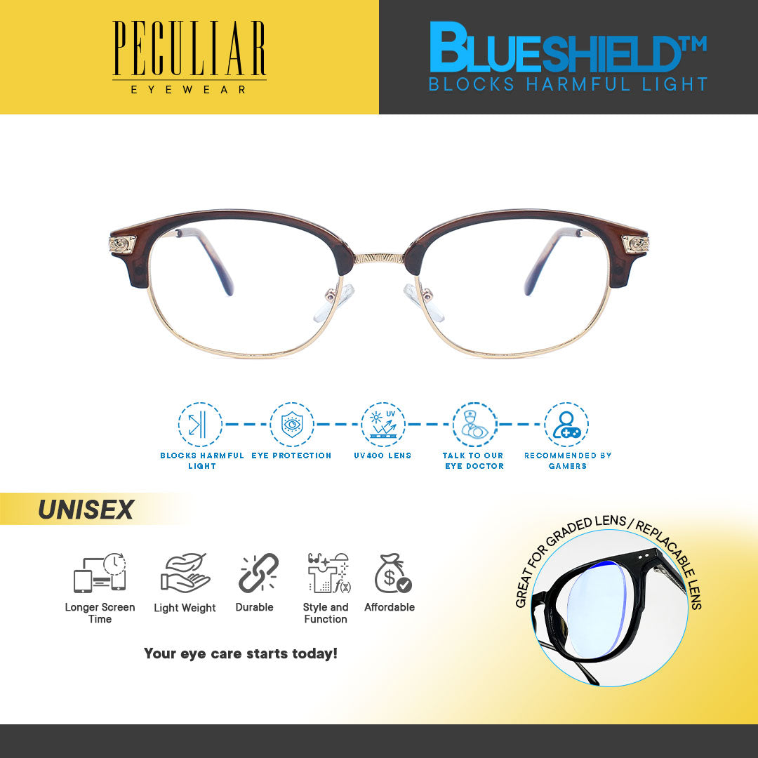 Peculiar YSSA Oval Premium  Frame Anti Radiation Glasses UV400