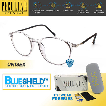 Peculiar KLEE Round FLEX TR90 Frame Anti Radiation Glasses UV400