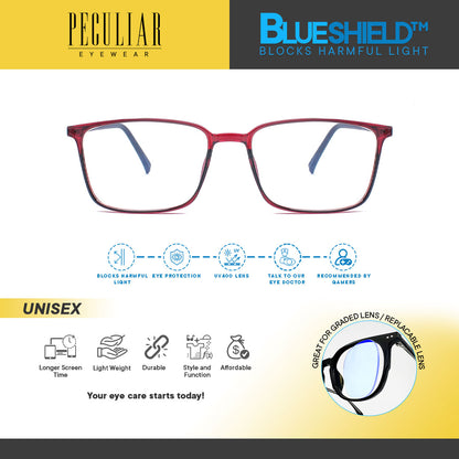 Peculiar HAYDEN Square FLEX TR90 Frame Anti Radiation Glasses UV400