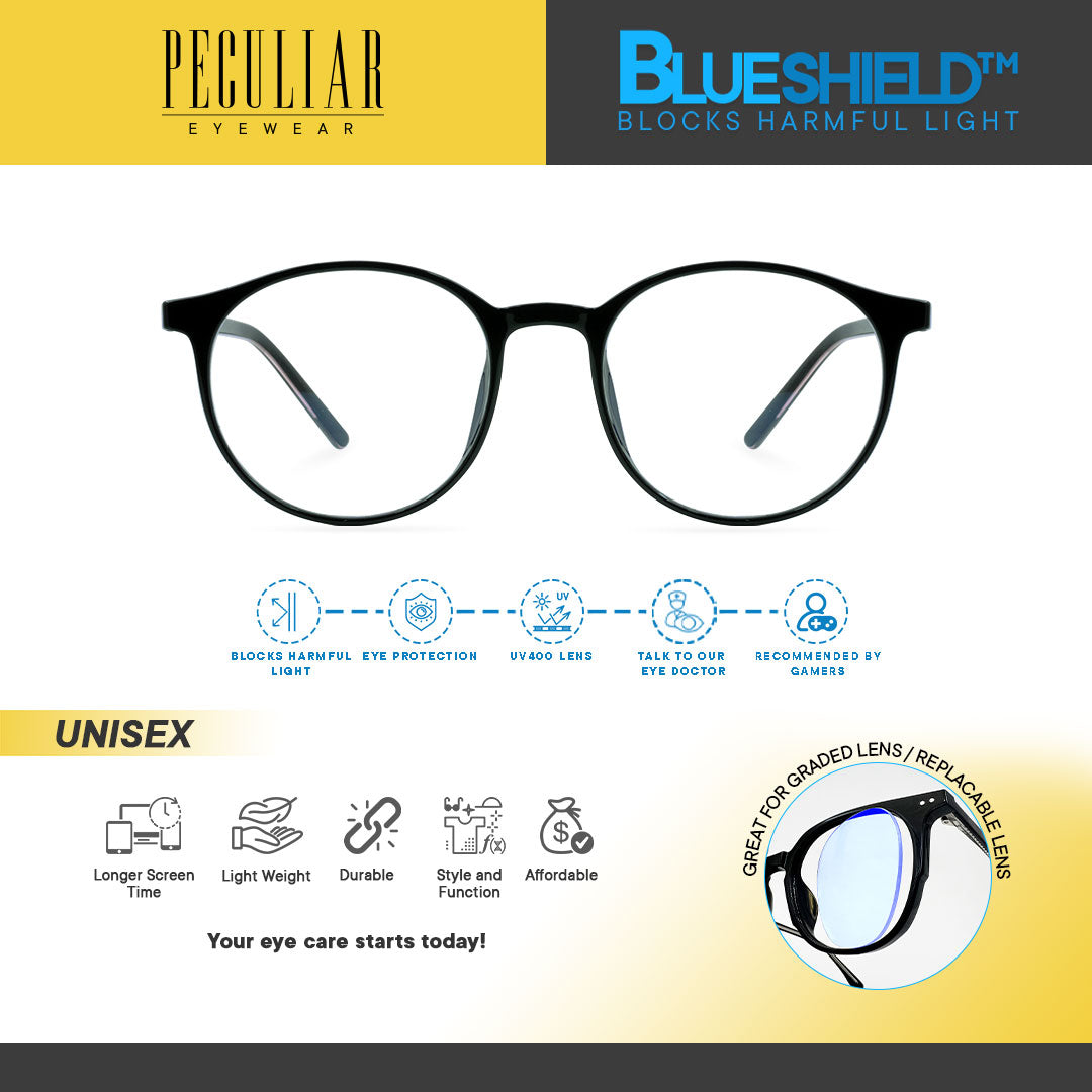 Peculiar LUNA Round FLEX TR90 Frame Anti Radiation Glasses UV400