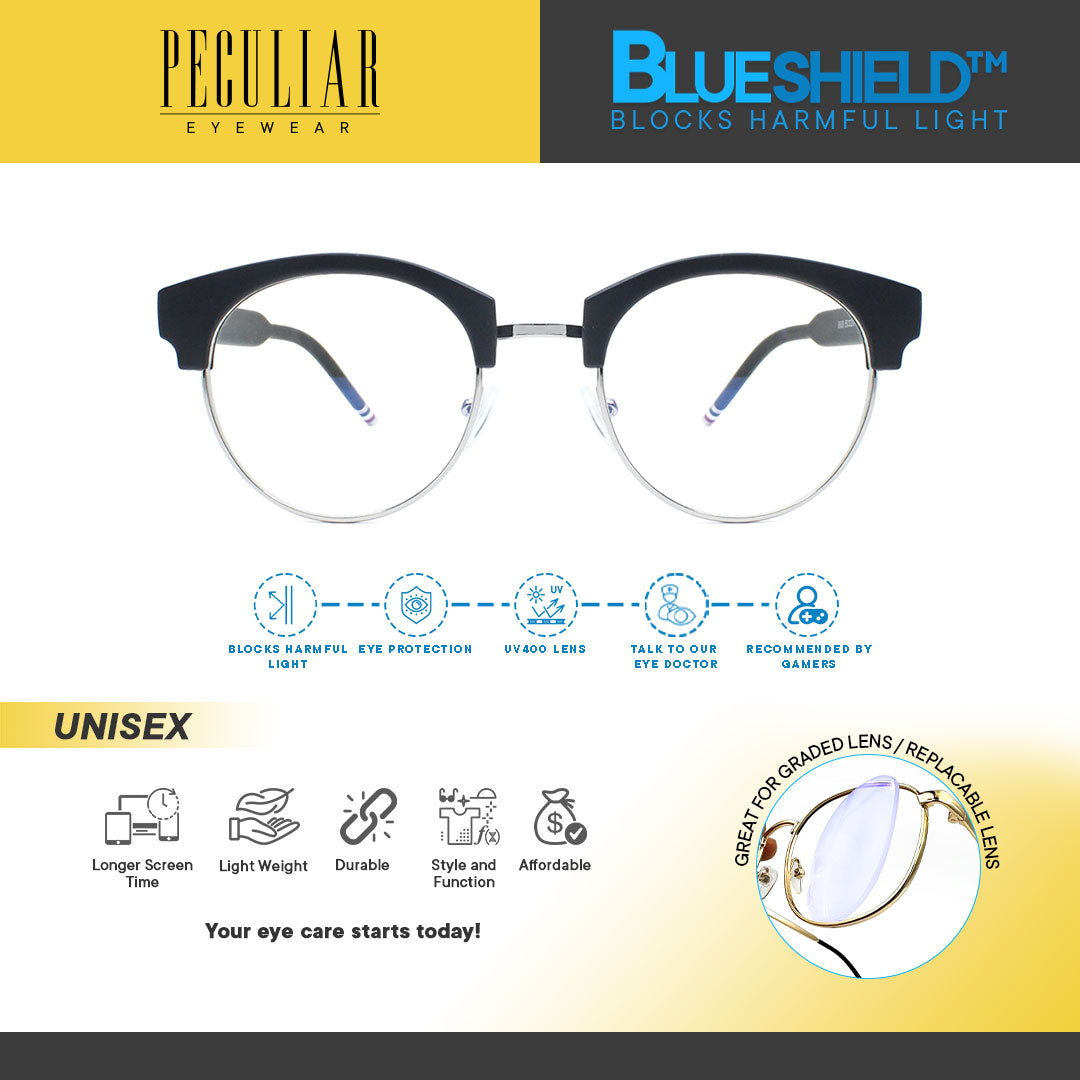 Ken Chan LUXE x Peculiar Round Polycarbonate Frame Anti Radiation Glasses UV400