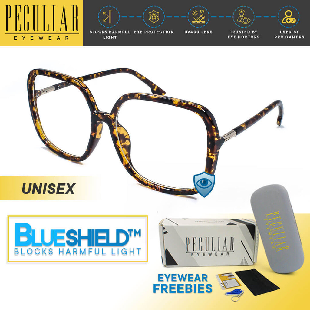 Peculiar ARCHIE Oversized Square Polycarbonate Frame Anti Radiation Glasses UV400
