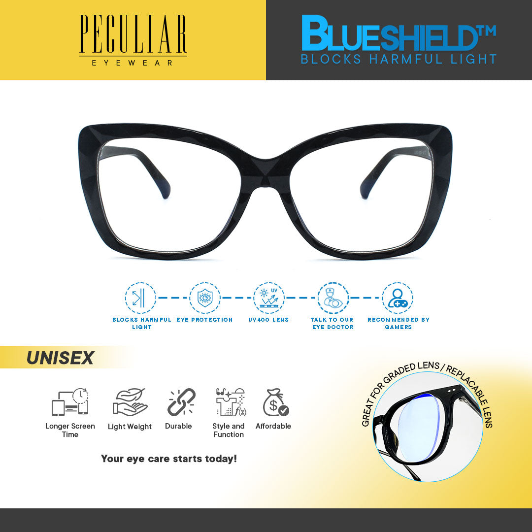 Peculiar STELLA Cat Eye Frame Anti Radiation Glasses UV400
