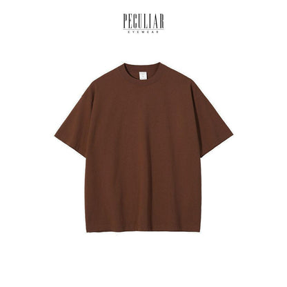 Peculiar DarkBrown Oversize T Shirt Pure Cotton American Style 300g for Men And Women