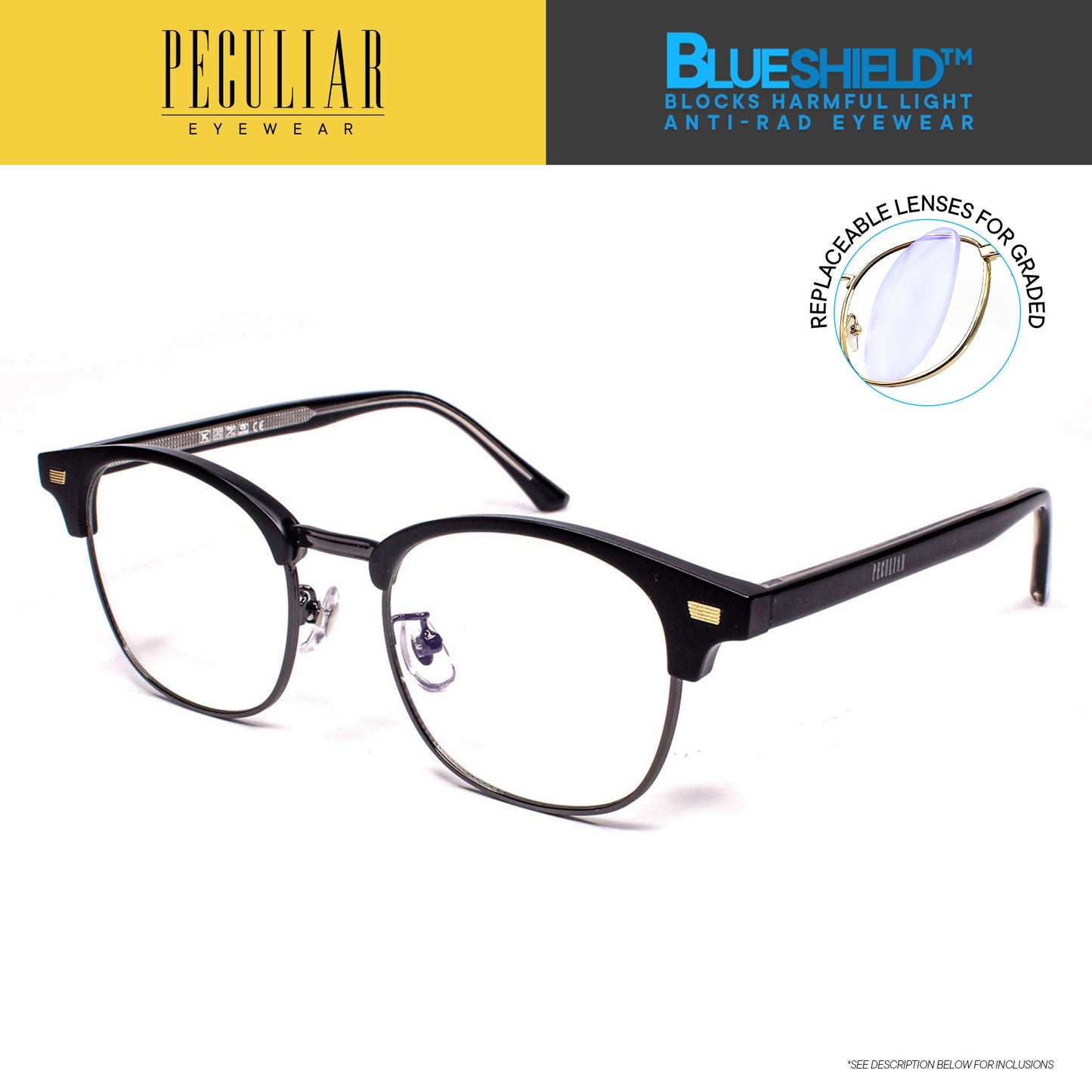 Peculiar SETH Square Premium Frame Anti Radiation Glasses UV400
