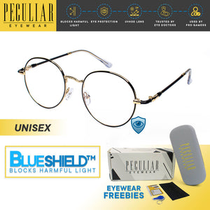 Peculiar ZION Round Stainless Steel Frame Anti Radiation Glasses  UV400