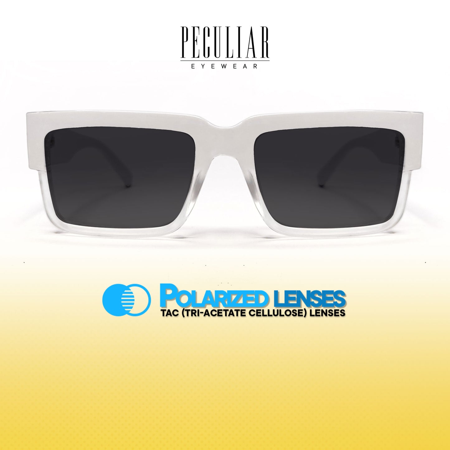 Peculiar Uno Rectangular Acetate Sunglasses Polarized UV400 & Anti-Rad Lenses Replaceable Frames for Men & Women (Copy)