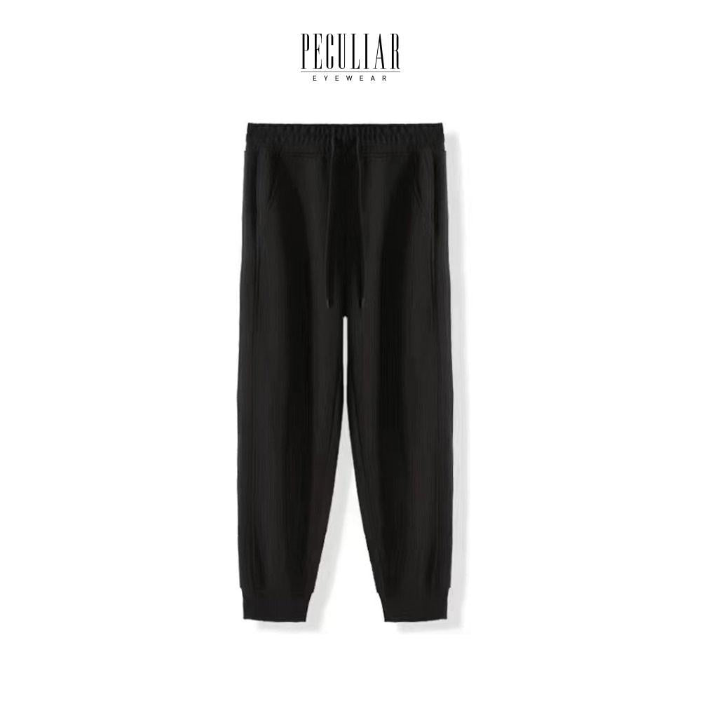 Peculiar DarkKhaki Sweatpants Sports Casual Cotton Stitching Ankle Sweatpants 320g for Men or Women