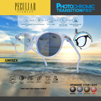 Peculiar ANDY Round Polycarbonate Frame Anti Radiation Glasses UV400