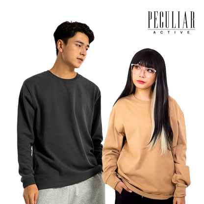 Peculiar NavyBlue Long-sleeved Pure Cotton Breathable Shirt for Men And Women