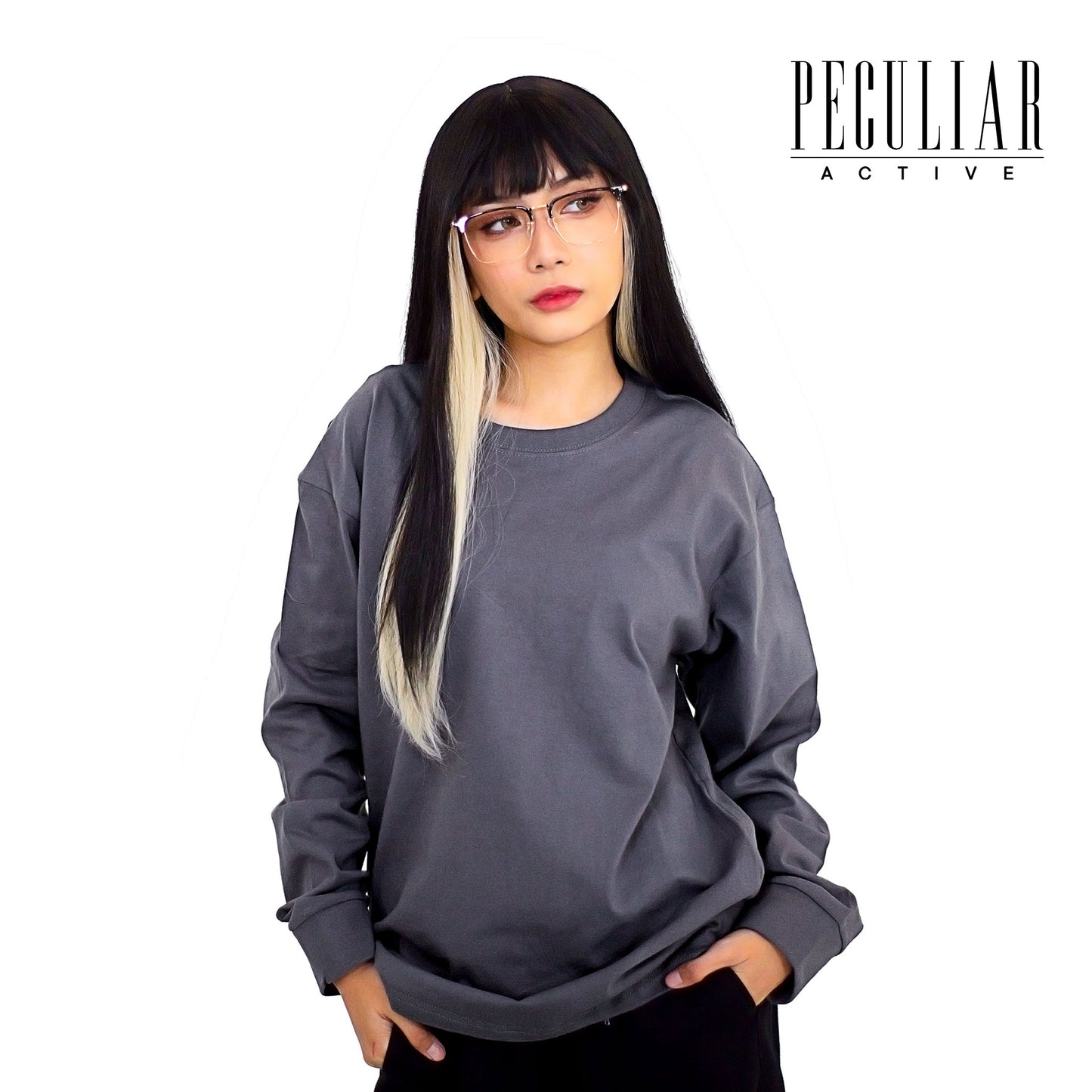 Peculiar DarkGray Long-sleeved Pure Cotton Breathable Shirt for Men And Women