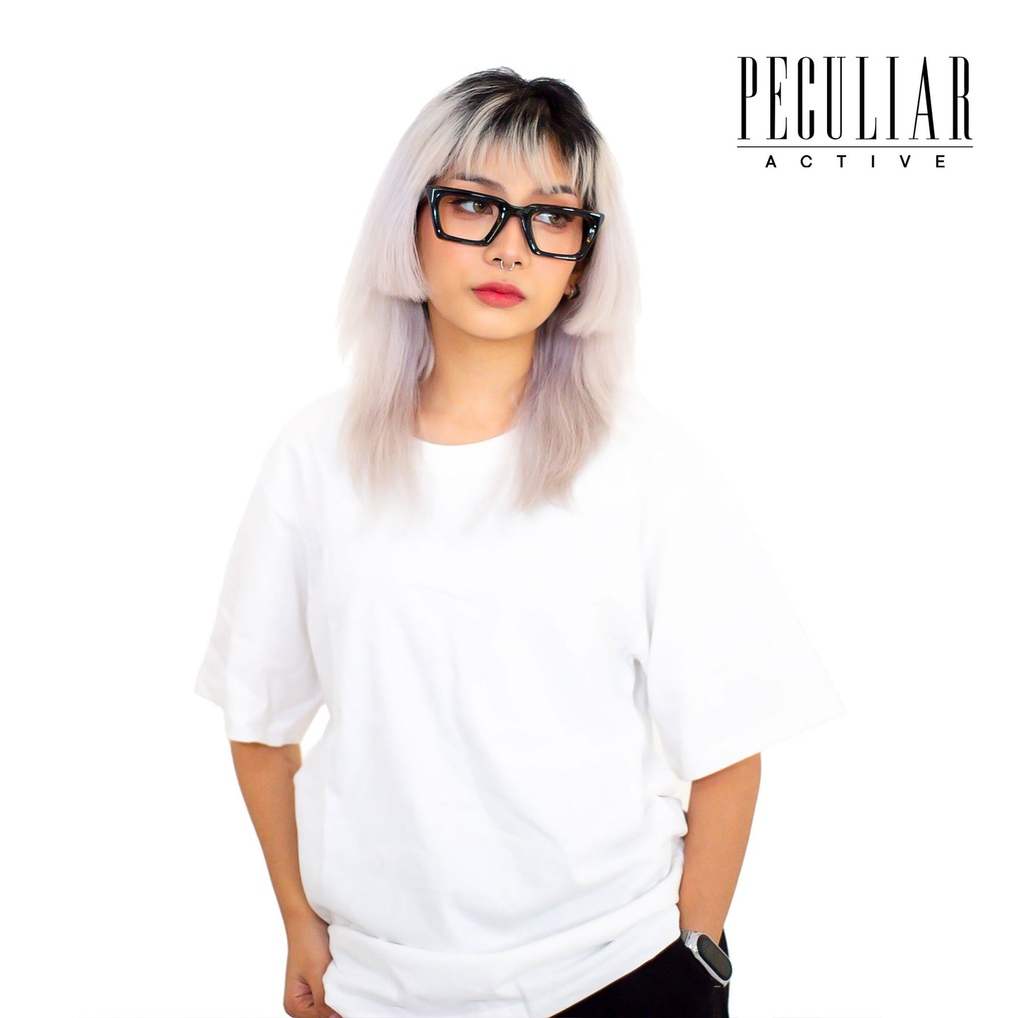 Peculiar White Oversize T Shirt Pure Cotton American Style 300g for Men And Women