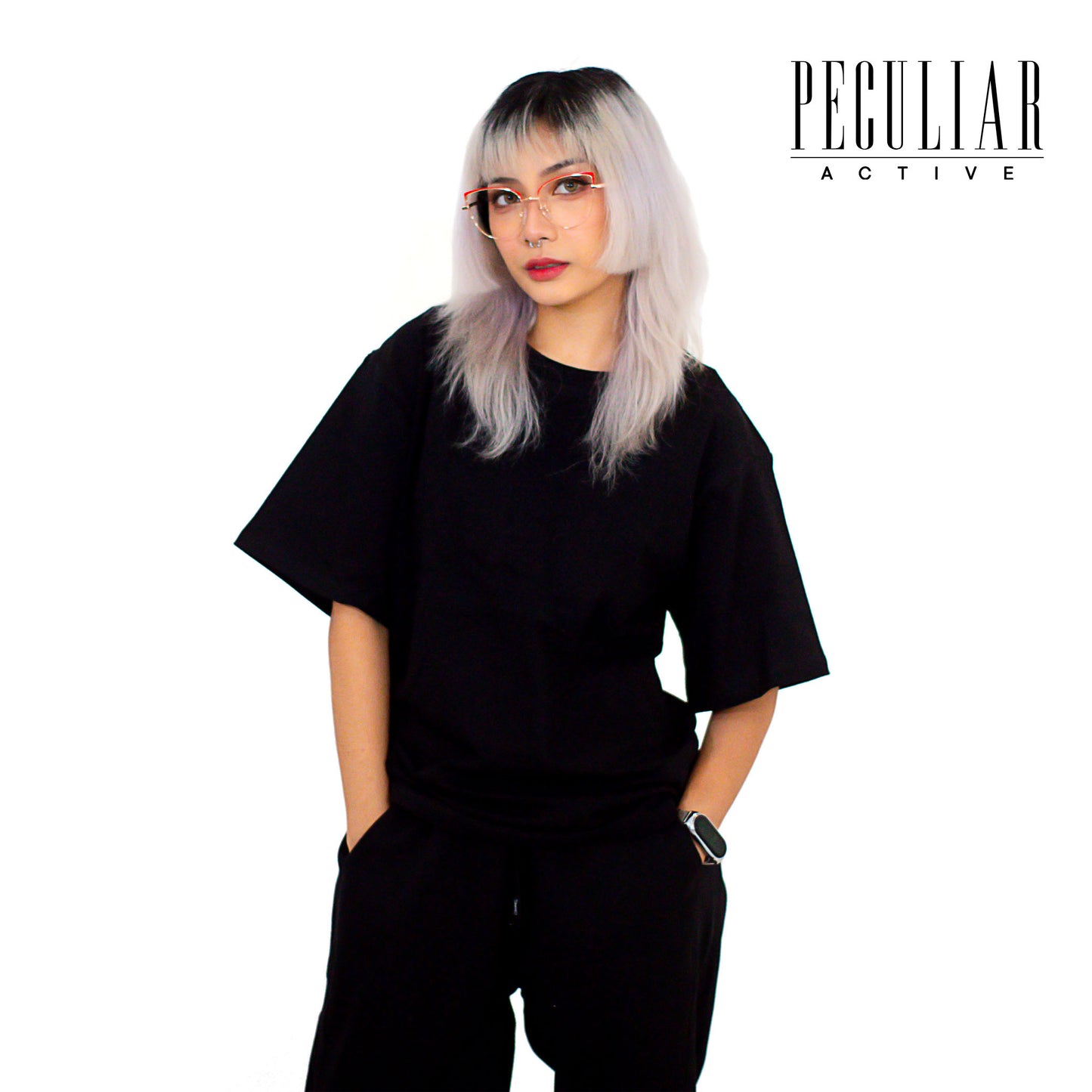 Peculiar Black Oversize T Shirt Pure Cotton American Style 300g for Men And Women