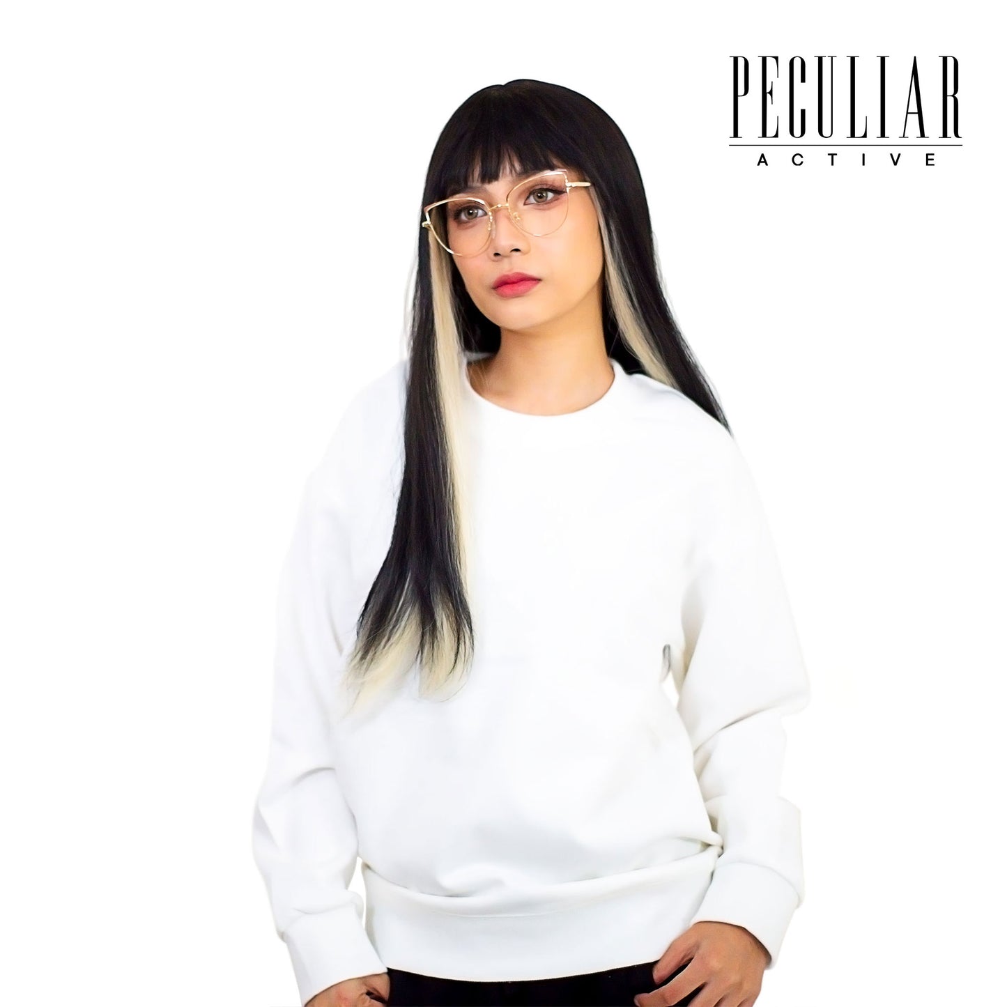 Peculiar White Loose Round Neck Pure Cotton Long-sleeved Sweater 260G for Men And Women