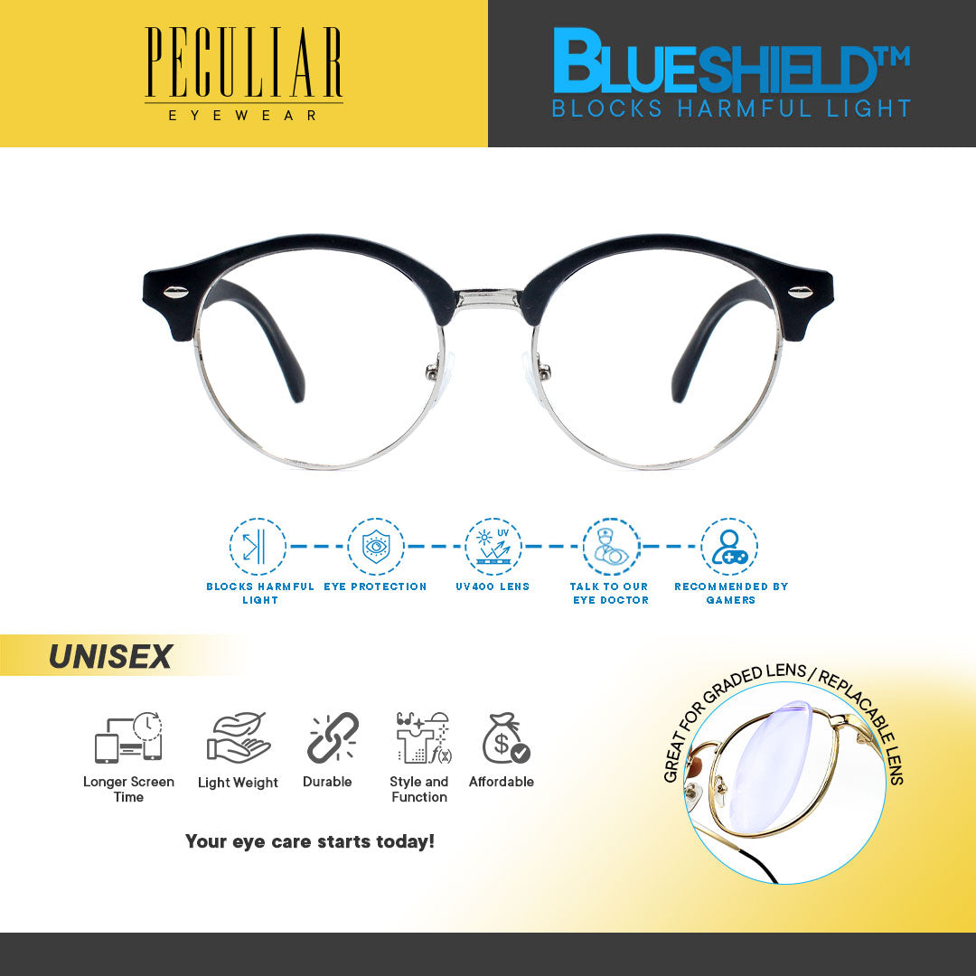 Peculiar RAK Round Polycarbonate Frame Anti Radiation Glasses UV400