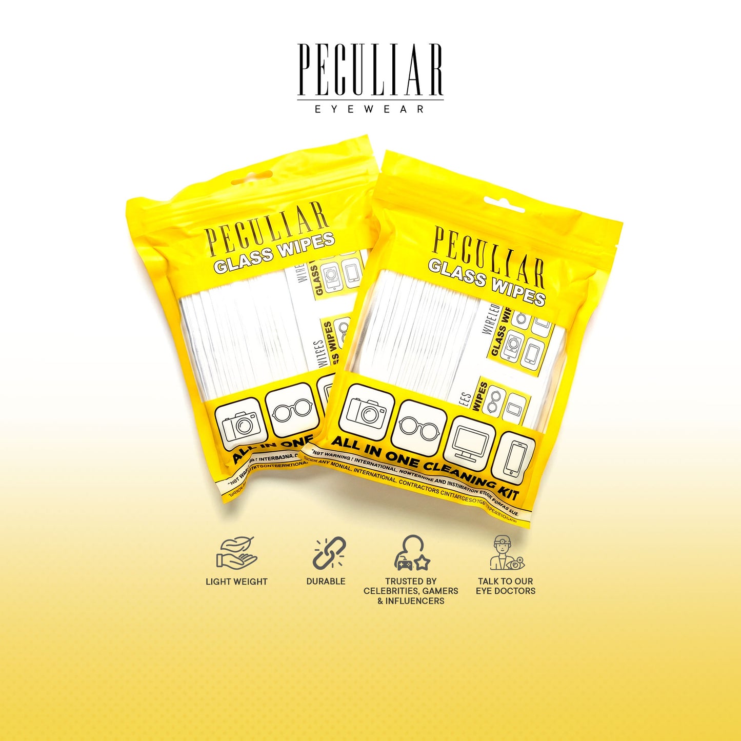 Peculiar Eyewear Buy 1 Take 1 Glass-Wipes Dust Eyeglasses Cleaner Degreaser Non-Toxic Quick Dry