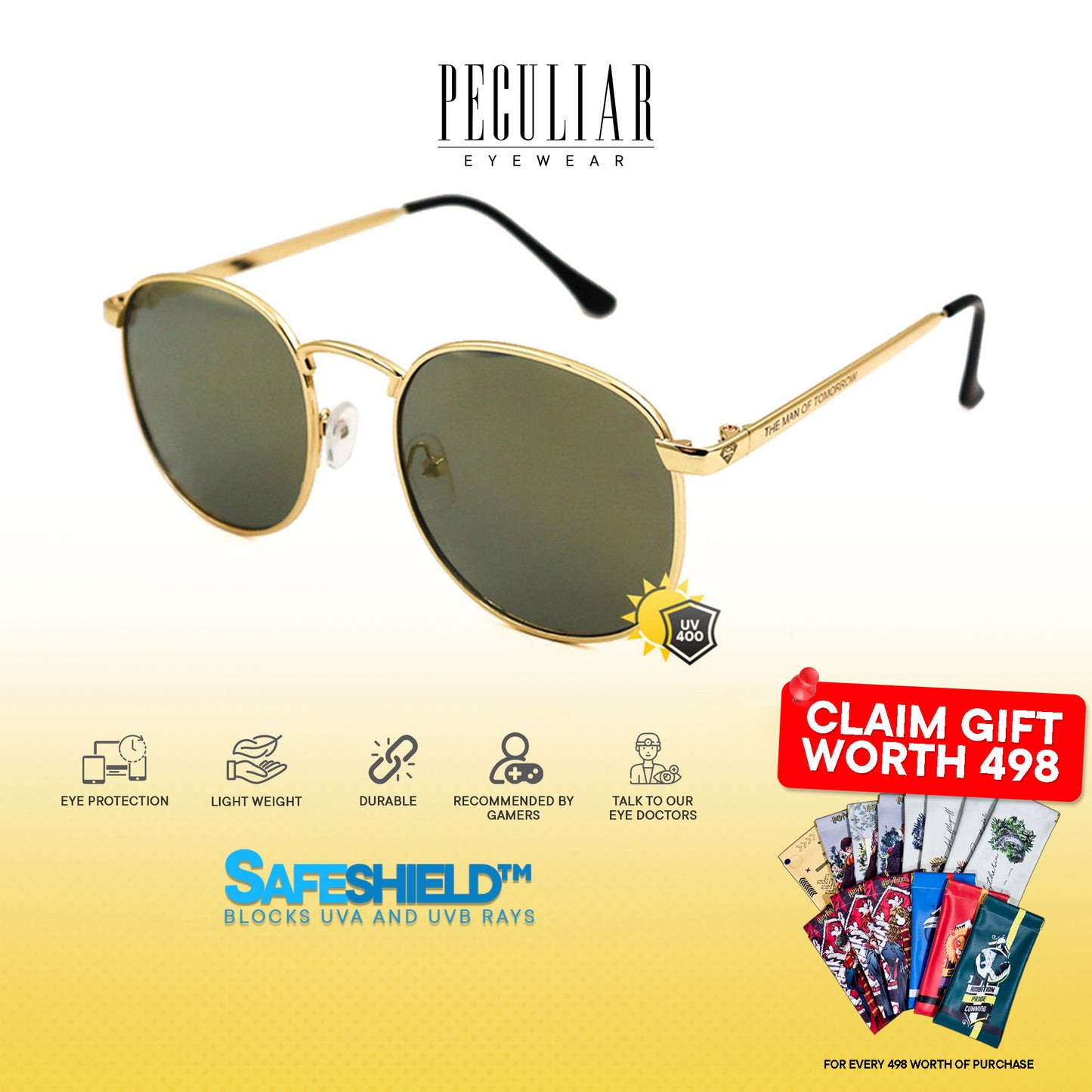 Justice League X Peculiar SUPERMAN Collection Sunglasses for  Men and Women