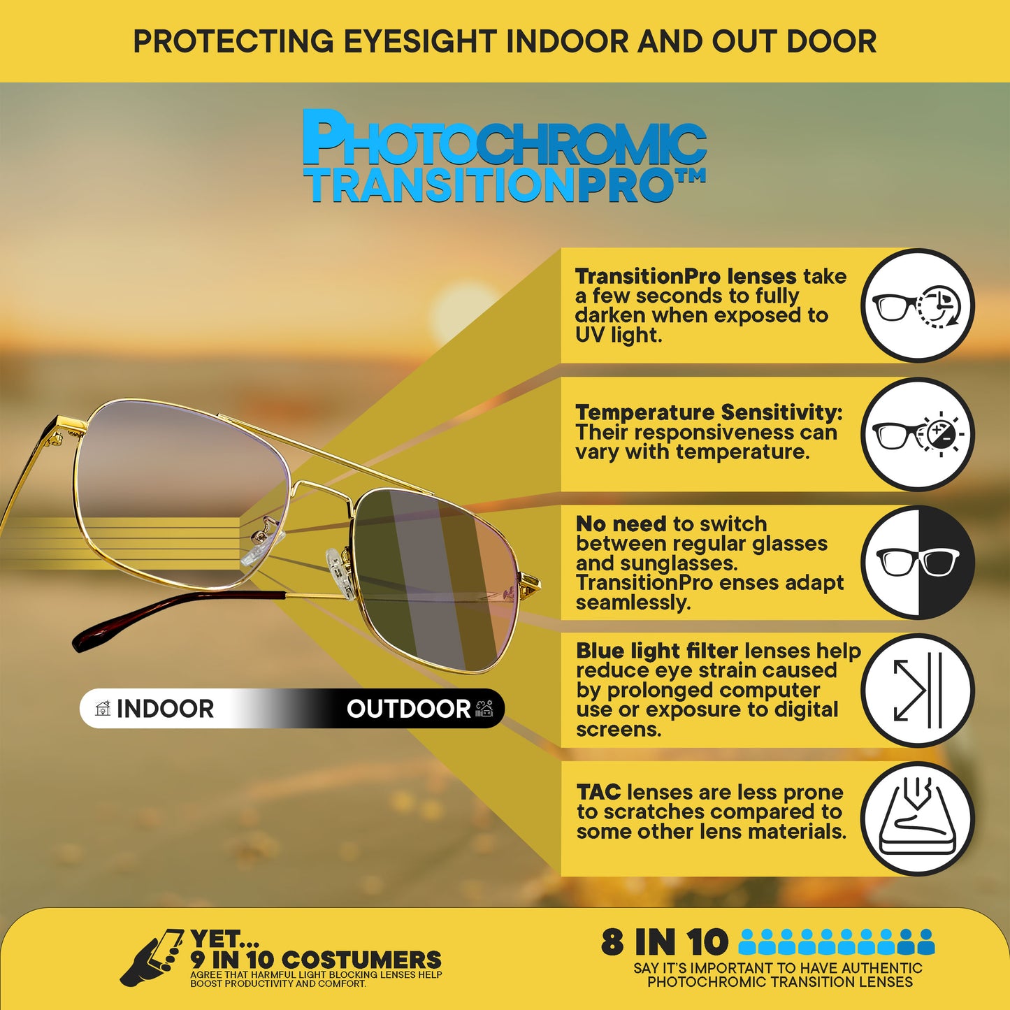 Peculiar LEVI Aviator Frame Anti Radiation Glasses UV400