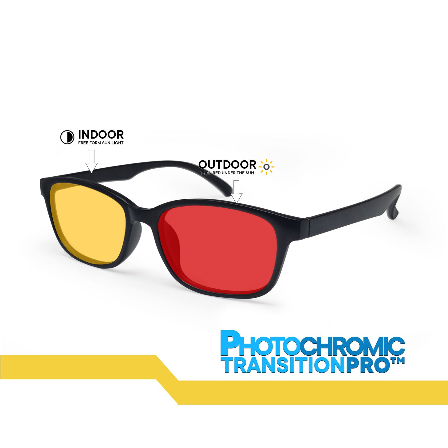 Peculiar Xander Rectangle Acetate Black Lens Sunglass Polarized Anti Rad Eyeglass Replaceable Lens Frames PhotoChromic TransitionPro  UV400 Lens Photochromic TAC Lens for Men and Women