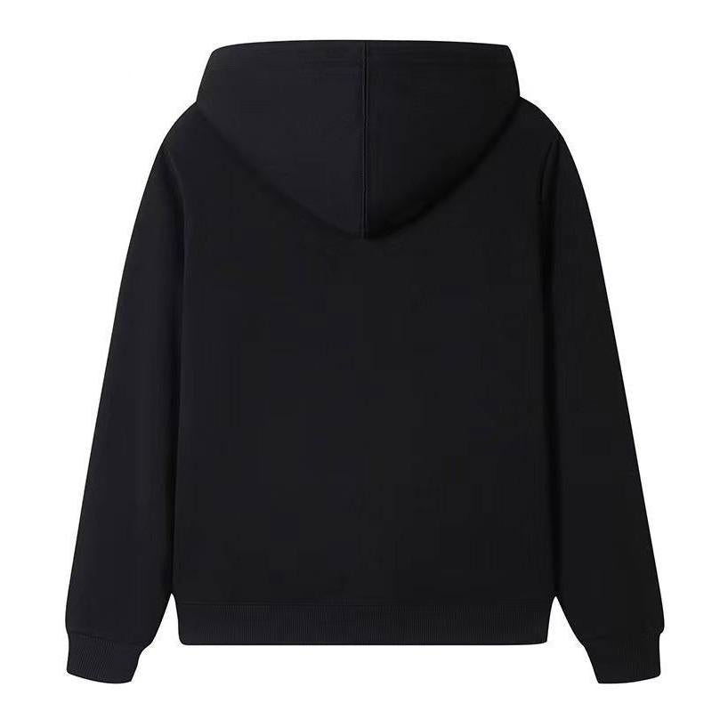 Peculiar Black Oversize Hoodie Sports Jacket Sweater Pure Cotton 360g for Men or Women